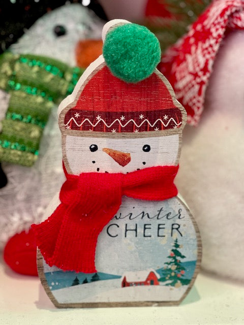 RED SNOWMAN WINTER CHEER SITTER X2500