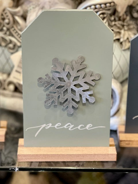 PEACE SNOWFLAKE TABLE SIGN X2512