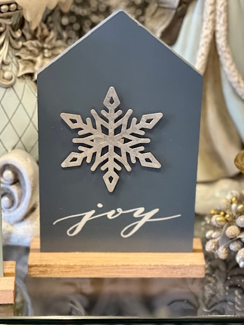 JOY SNOWFLAKE TABLE SIGN X2512