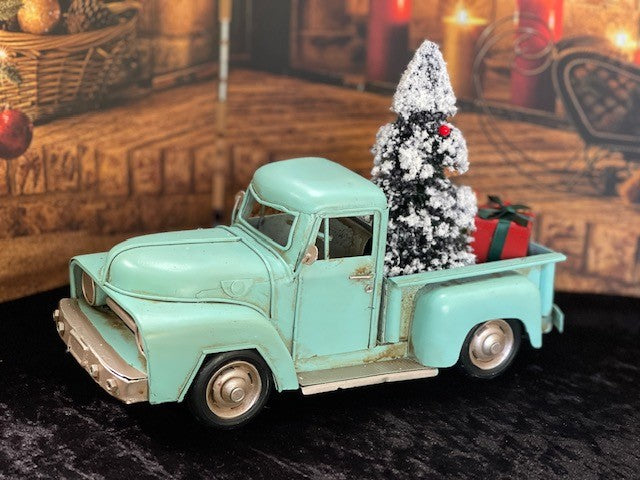 PALE BLUE OLD DODGE PICK UP 