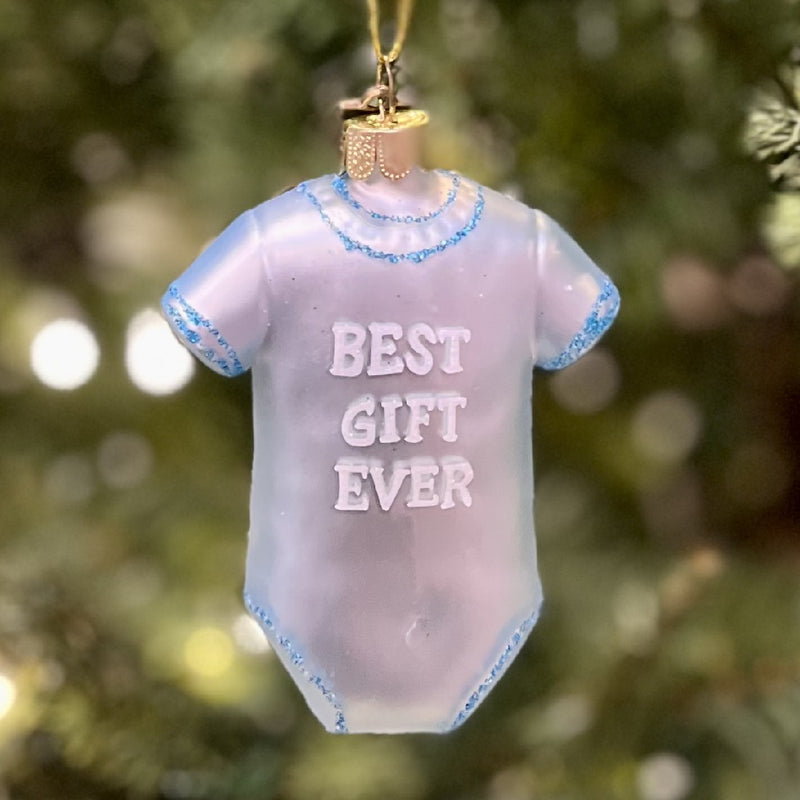 ERIC CORTINA BLUE BABY BEST GIFT EVER GLASS HANGING ORNAMENT 4253144