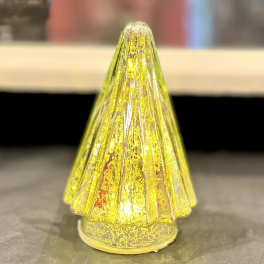 VINTAGE SILVER RIBBED GLASS LIGHT UP TREE 4220917