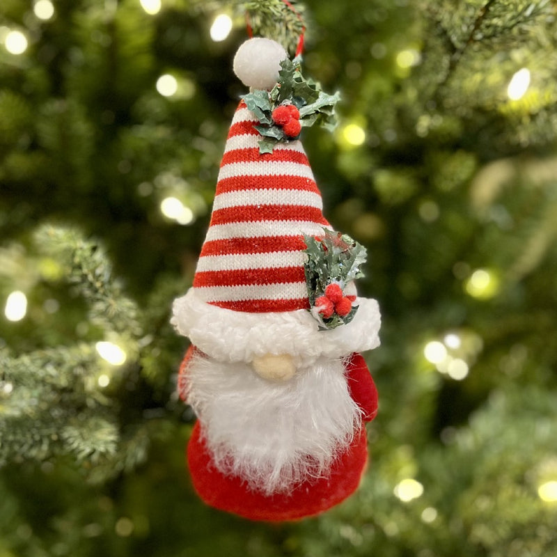 SOFT HANGING STRIPED HAT GNOME ORNAMENT 4216251