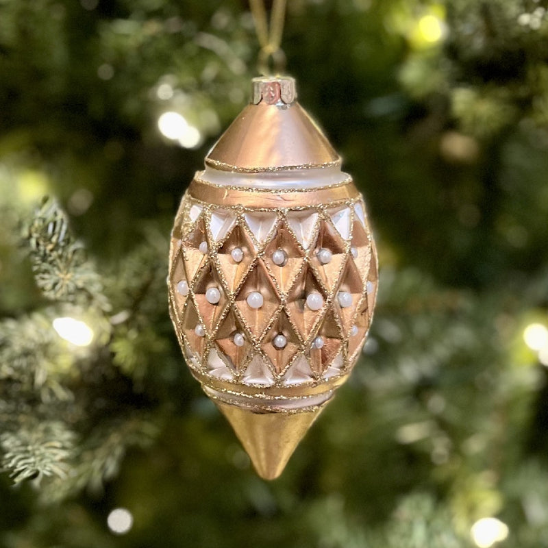 GOLD WITH PEARLS TEARDROP ORNAMENT 4122807