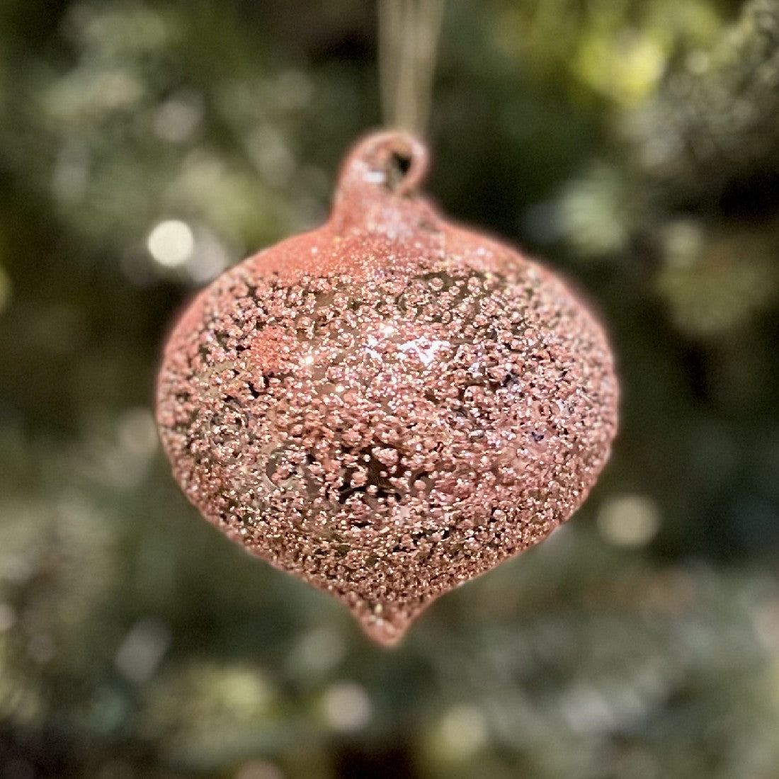 COPPER SPECKLE ONION GLASS ORNAMENT XGFLWCZ3