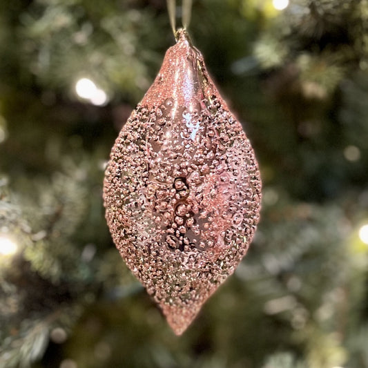 COPPER SPECKLE TEARDROP GLASS ORNAMENT XGFLWCZ3