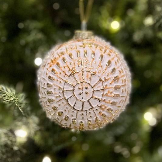 CREAM BEADED GLASS ORNAMENT XGFLSCP2