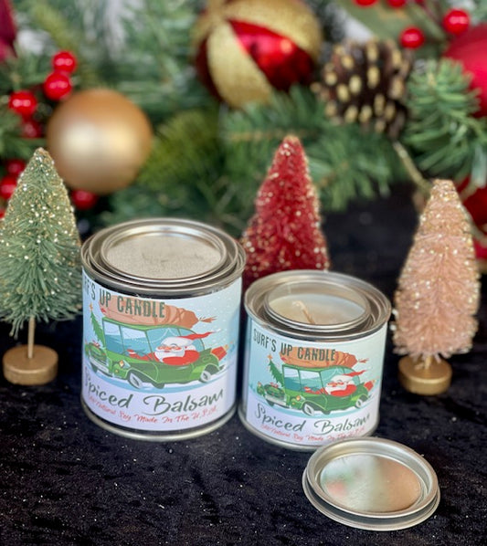 VINTAGE SPICED BALSAM MEDIUM PAINT CAN CANDLES 1/2 PINT