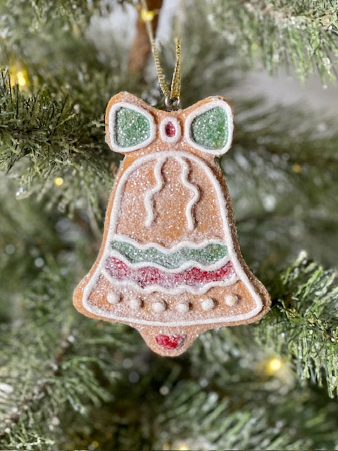 FROSTED GINGERBREAD BELL ORNAMENT XBO121