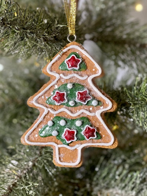 FROSTED GINGERBREAD TREE ORNAMENT XBO121