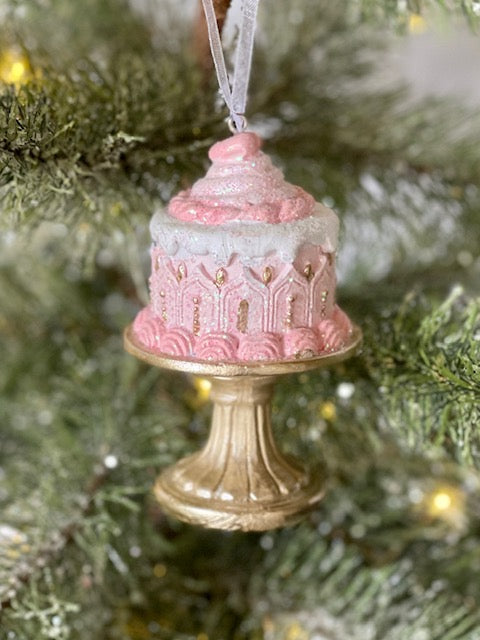 2 TIER PINK CAKE ORNAMENT XCD107
