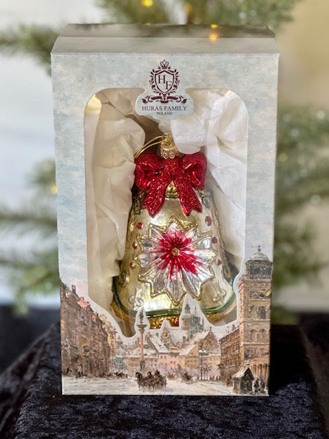 HURAS FAMILY GLASS ORNAMENTS - CHRISTMAS MAGIC BELL S221