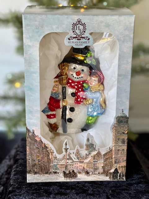 HURAS FAMILY GLASS ORNAMENTS - FROSTY FRIEND MAKES WINTER WARM S343