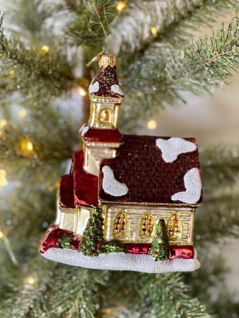 HURAS FAMILY GLASS ORNAMENTS - CHURCH S723