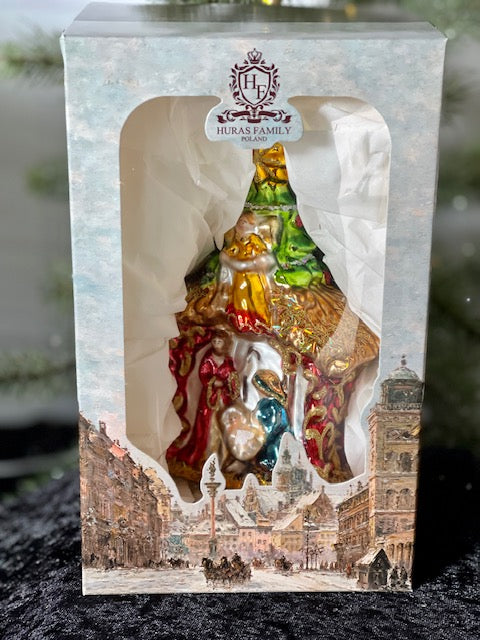 HURAS FAMILY GLASS ORNAMENTS - NATIVITY S862