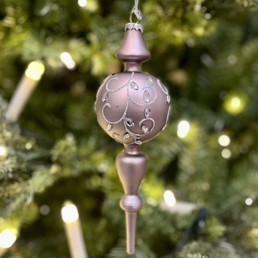 PURPLE ROUND FINIAL GLASS ORNAMENT 4320910