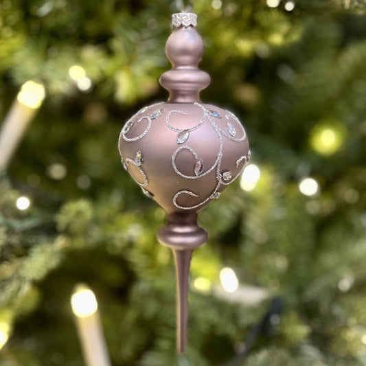 PURPLE ONION FINIAL GLASS ORNAMENT 4320910