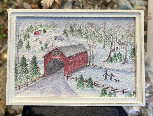 SNOWY COVERED BRIDGE PAPER WALL ART 4257297