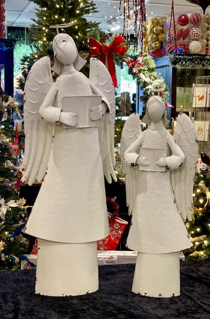 SMALL ANTIQUE WHITE WASH METAL ANGEL 4417051