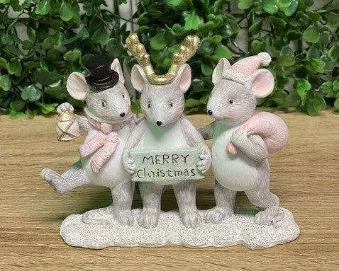MERRY CHRISTMAS TRIO OF MICE XKN94 B