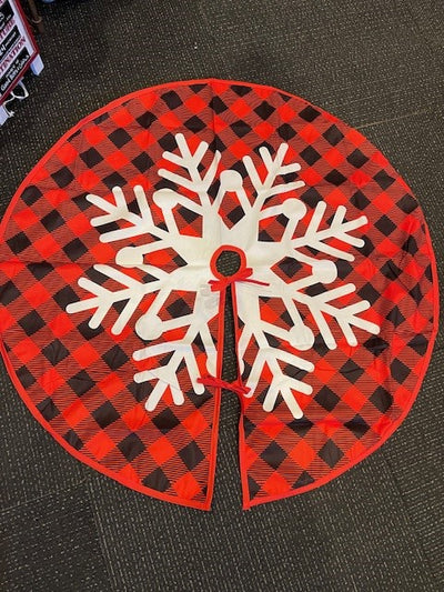 BUFFALO CHECK SNOWFLAKE TREE SKIRT