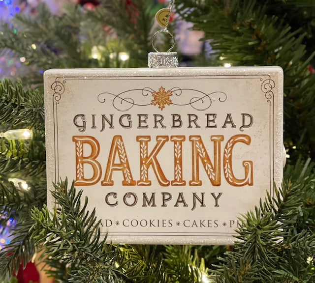 GINGERBREAD LANE GINGERBREAD BAKING CO RECTANGLE GLASS ORNAMENT 4424537