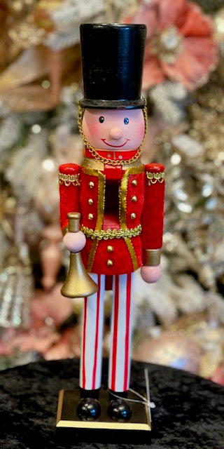 WOODEN SOLDIER NUTCRACKER WITH TRUMPET