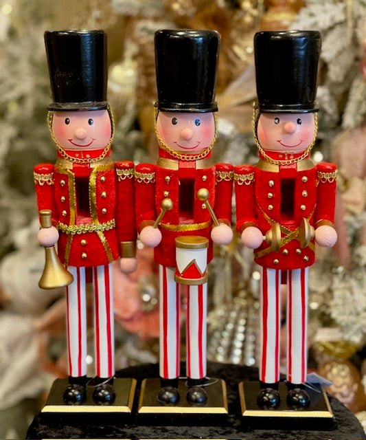 WOODEN SOLDIER NUTCRACKER WITH TRUMPET