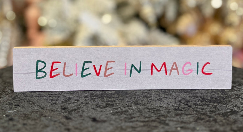 PASTEL CHRISTMAS WOODEN BLOCK SIGN [Cl:BELIEVE IN MAGIC]