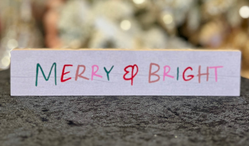 PASTEL CHRISTMAS WOODEN BLOCK SIGN [Cl:MERRY & BRIGHT]