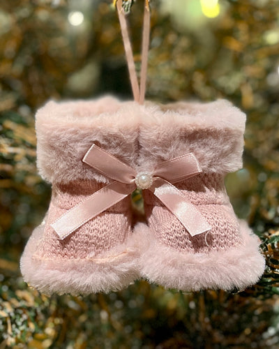 PALE PINK BABY BOOTIES ORNAMENT X375570