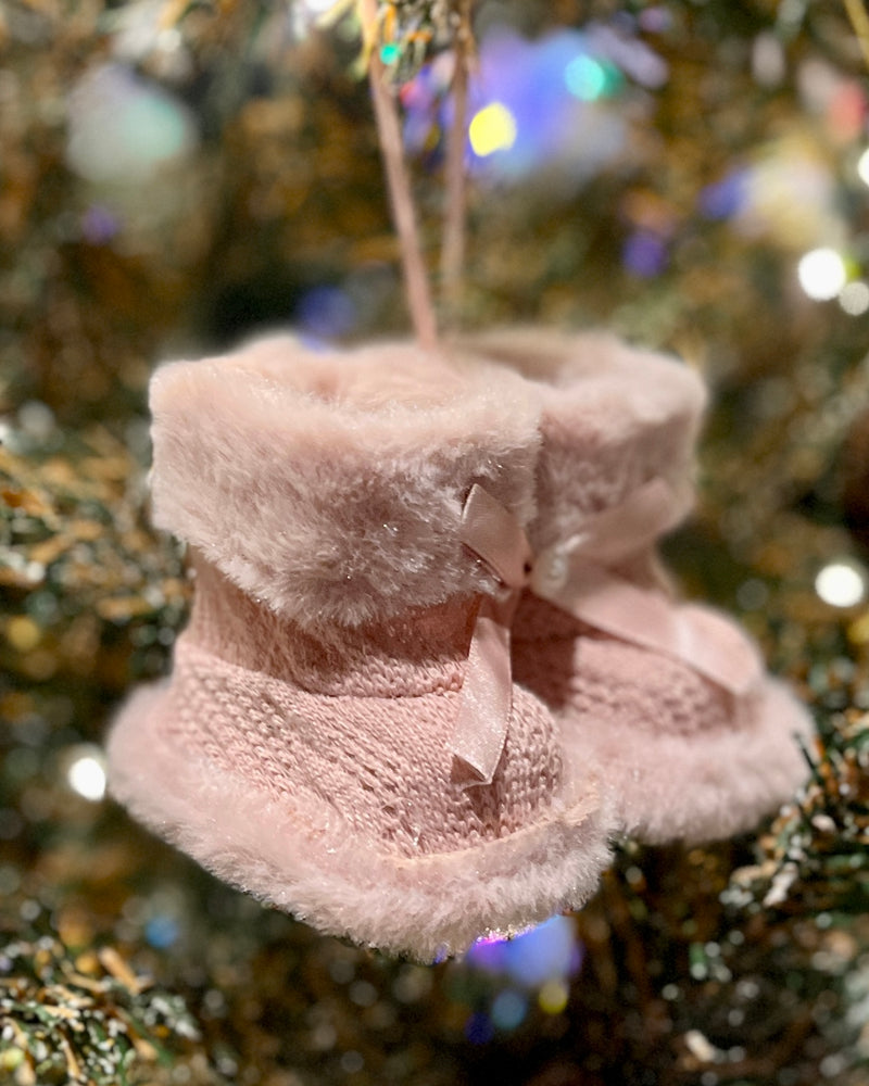 PALE PINK BABY BOOTIES ORNAMENT X375570