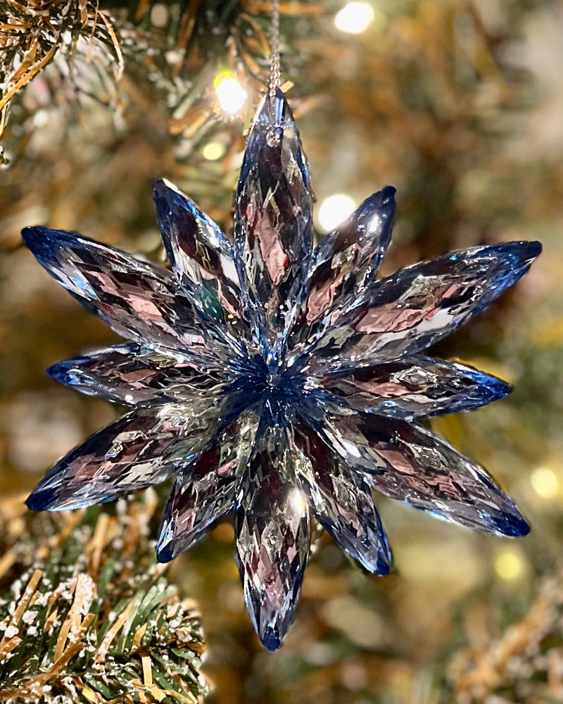 PALE BLUE ACRYLIC SNOWFLAKE ORNAMENT X369203