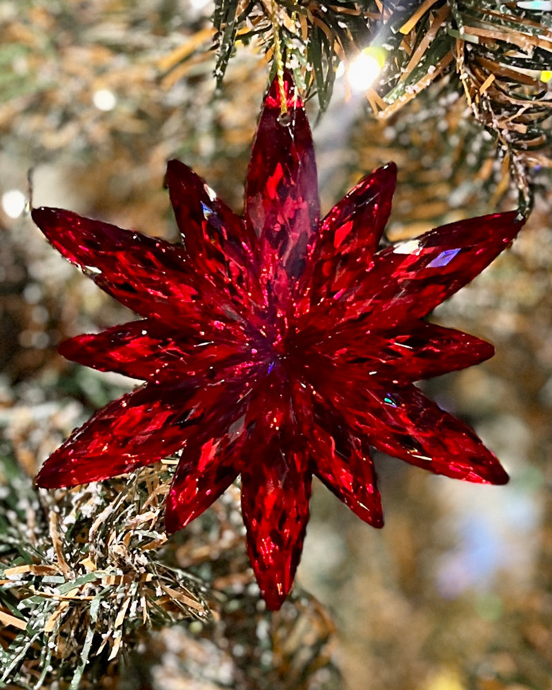 RED ACRYLIC SNOWFLAKE ORNAMENT X381144