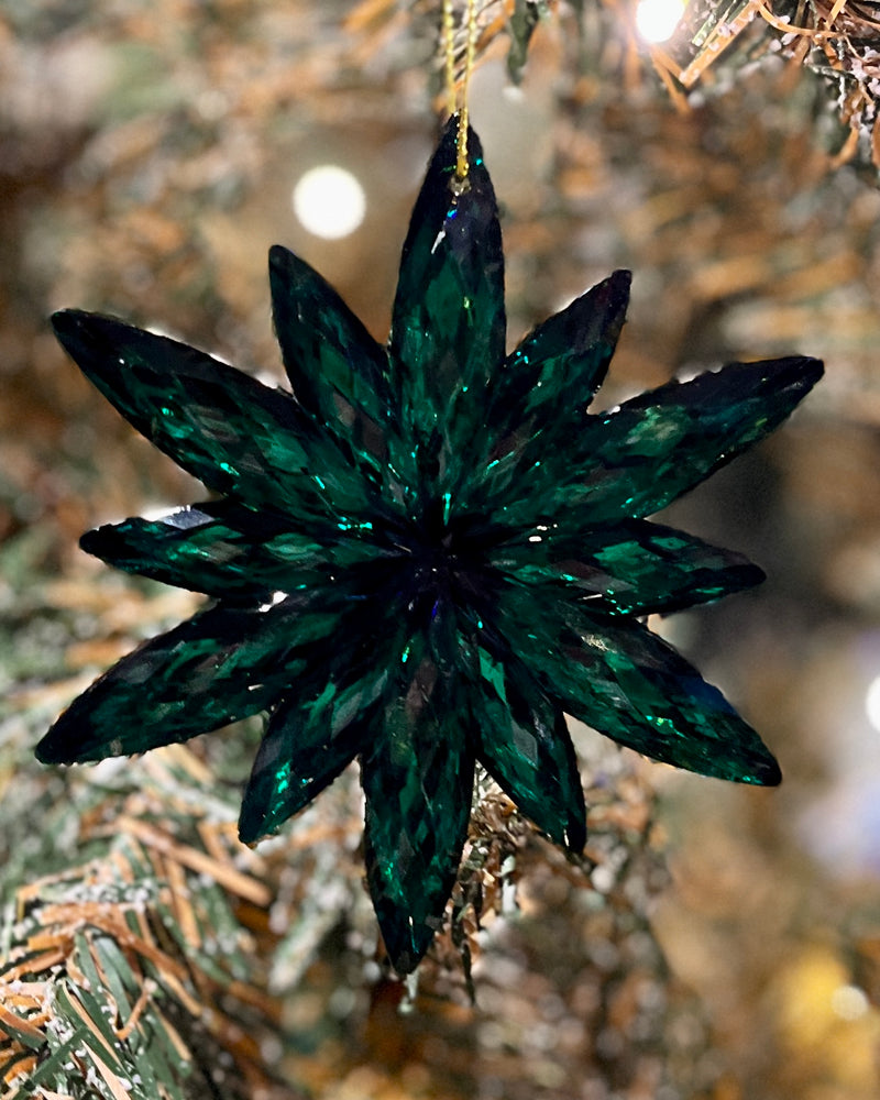 EMERALD GREEN ACRYLIC SNOWFLAKE ORNAMENT X381144