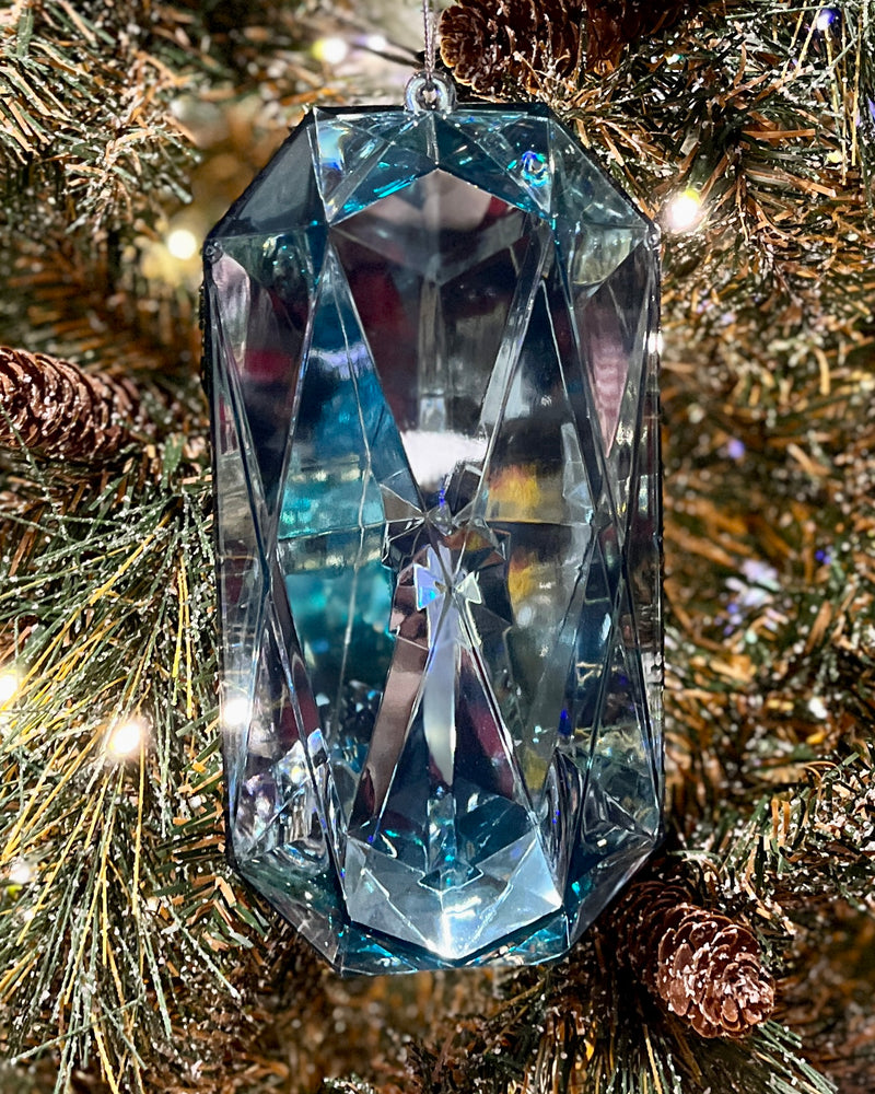 LARGE PALE BLUE ACRYLIC JEWEL ORNAMENT X369227