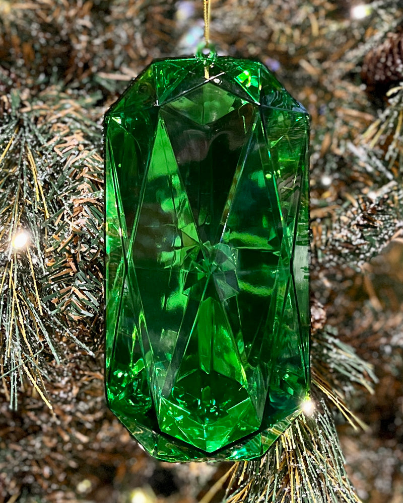 LARGE GREEN ACRYLIC JEWEL ORNAMENT X369227