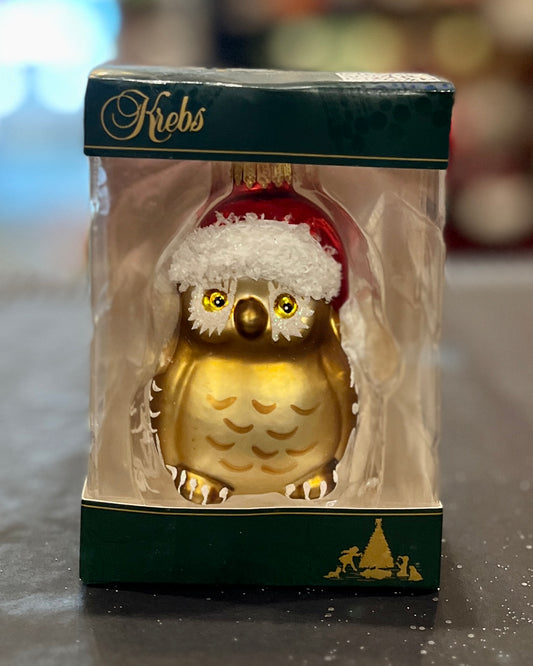 OWL GLASS HANGING ORNAMENT 76500A