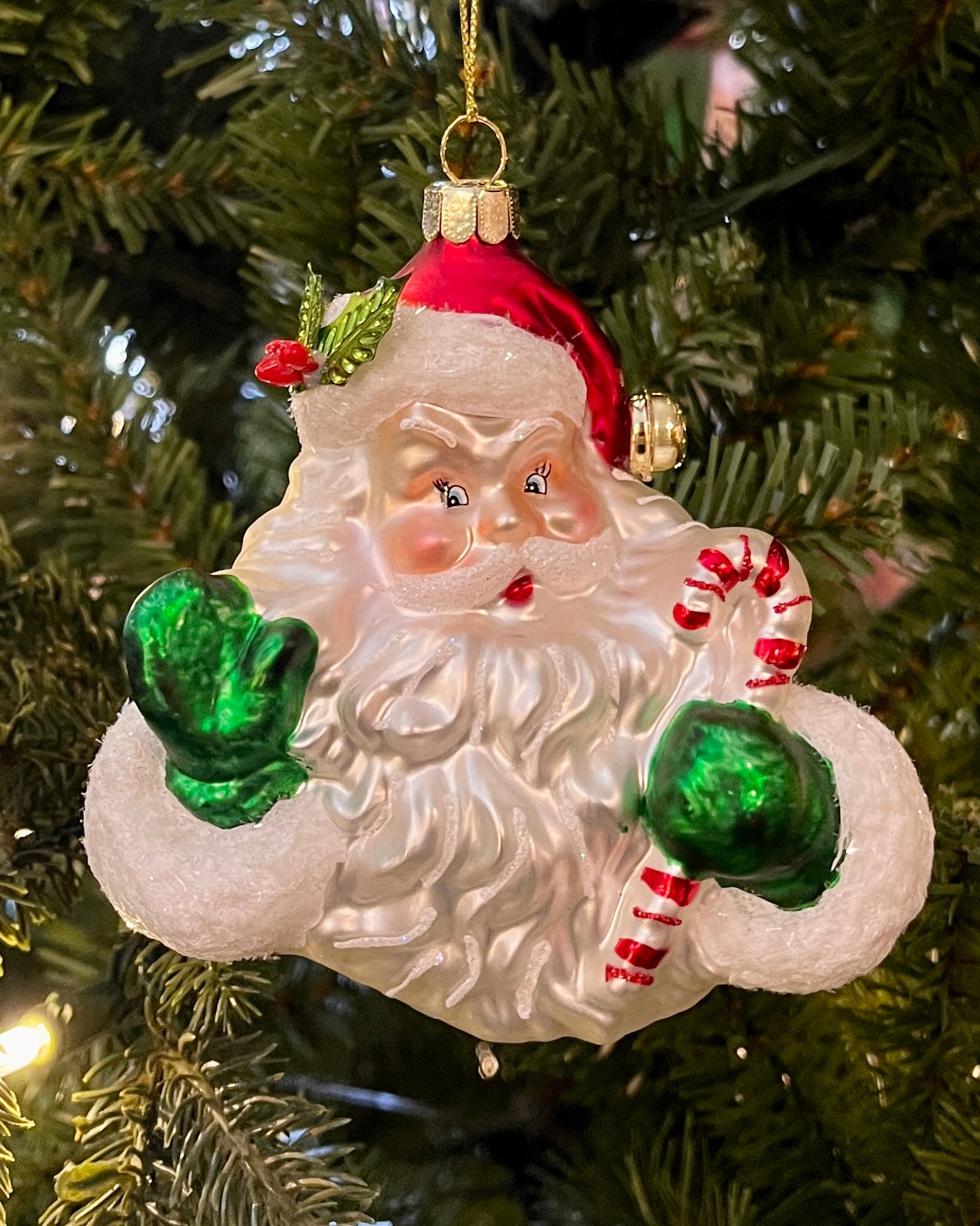 SANTA GLASS HANGING ORNAMENT 4452872