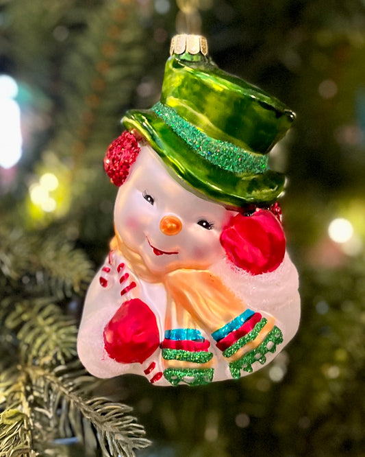 SNOWMAN GLASS HANGING ORNAMENT 4452872