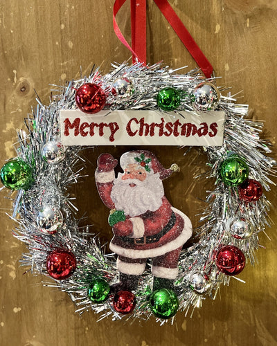 MINI TINSEL WREATH WITH SANTA 4319178