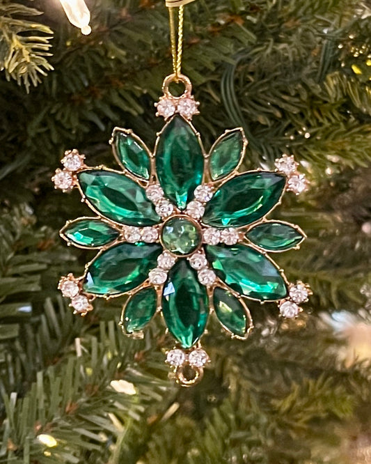 GREEN JEWEL SNOWFLAKE HANGING ORNAMENT 4416238