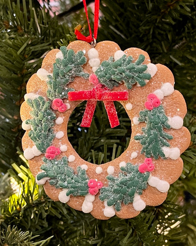 GINGRBREAD WREATH HANGING ORNAMENT 4116430