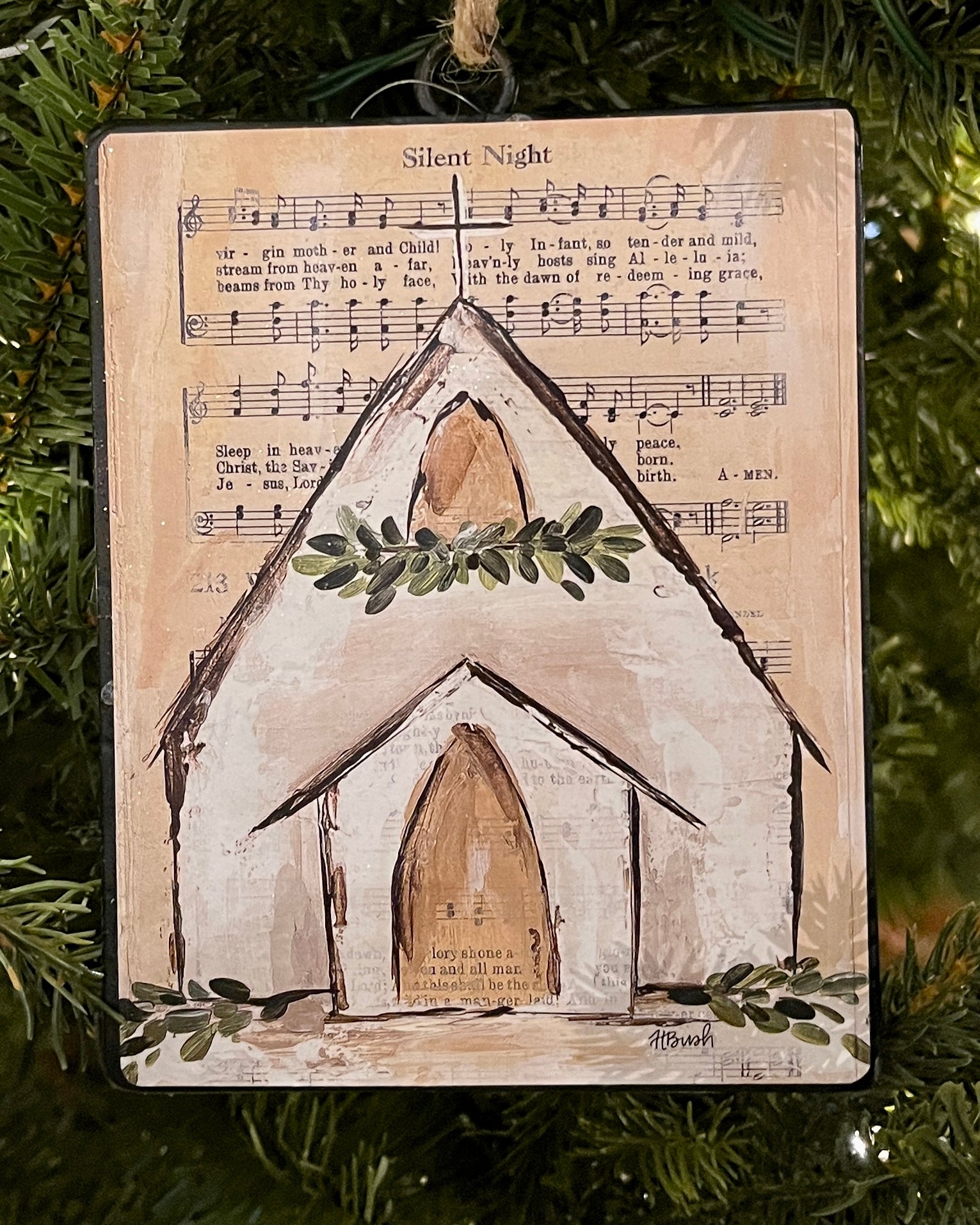 SILENT NIGHT SHEET MUSIC DISC HANGING ORNAMENT 4421331