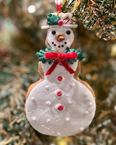 GINGERBREAD SNOWMAN COOKIE HANGING ORNAMENT 4116521