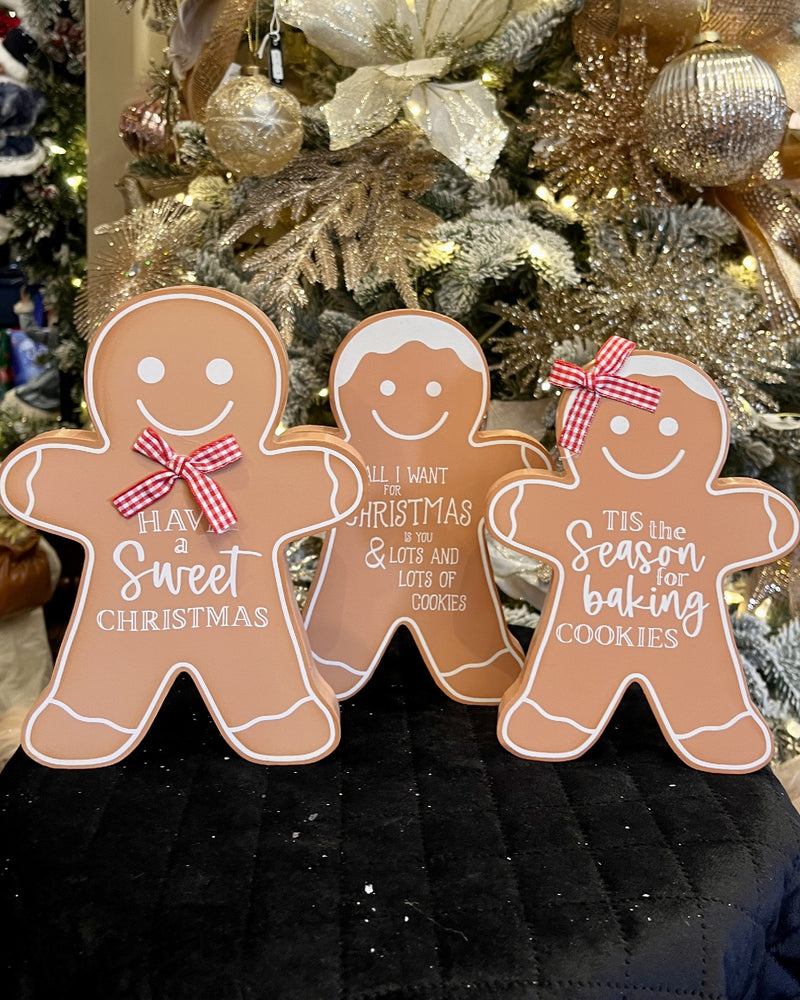 GINGERBREAD WORD SITTER - HAVE A SWEET CHRISTMAS