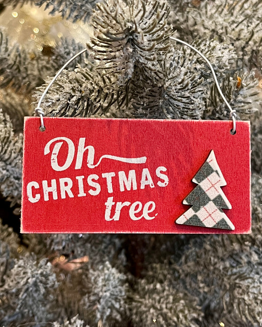 OH CHRISTMAS TREE WOODEN TAG ORNAMENT 35719