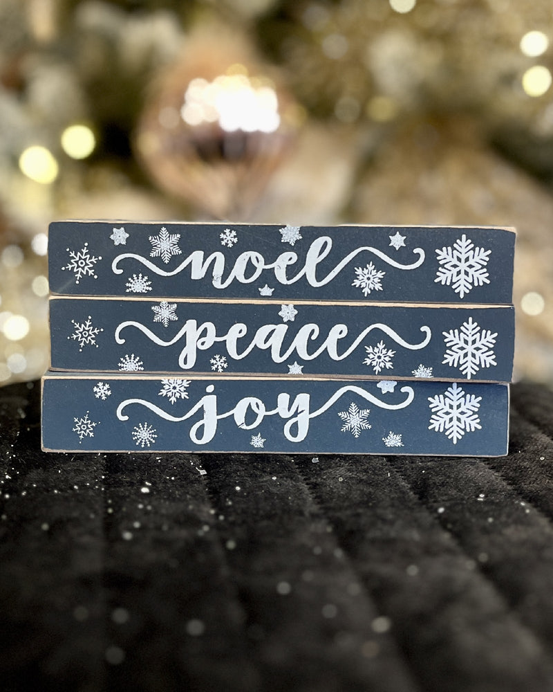 BLUE NOEL WOODEN LEDGE SIGN 35488