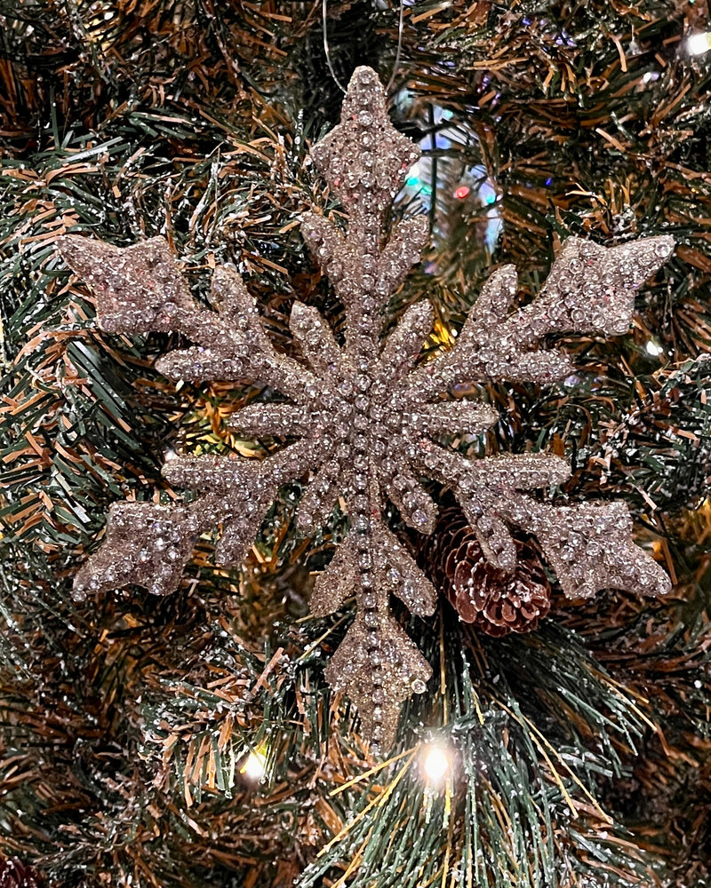 8 INCH CHAMPAGNE GLITTER SNOWFLAKE ORNAMENT A 4406635