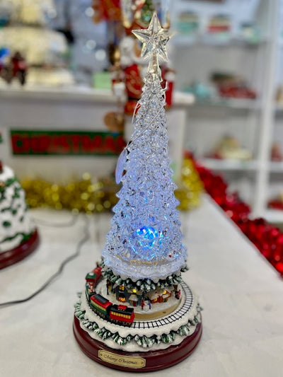 MUSICAL LED CRYSTAL SINGLE TREE WITH TRAIN BMEX-TR1